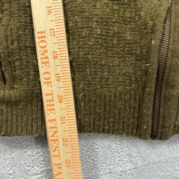 Ann Taylor Loft Full Zip Full Zip Sweater Long Sleeve Women XL Olive Green Wool - Picture 5 of 7